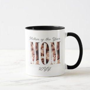 Personalisierter 6-Mom-Foto-Name, Mutter des Jahre Tasse