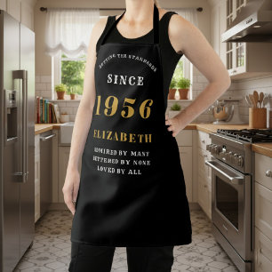 Personalisierter 70. Geburtstag 1956 Schwarz & Gol Schürze