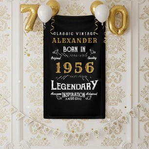 Personalisierter 70. Geburtstag Geboren 1956 Retro Banner