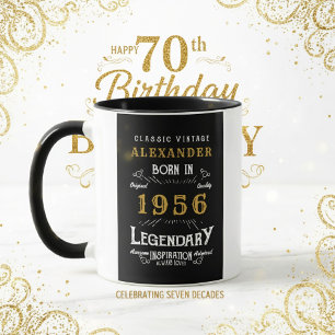 Personalisierter 70. Geburtstag Geboren 1956 Vinta Tasse