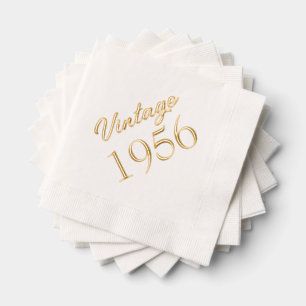 Personalisierter 70. Geburtstag Vintage 1956  Servietten Mit Folie