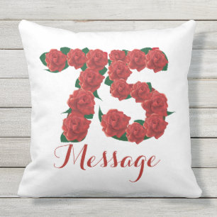 Personalisierter 75. Geburtstag throw-Kissen im Kissen
