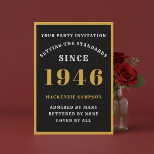 Personalisierter 80. Geburtstag 1946 Elegant Schwa Einladung