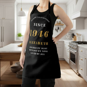 Personalisierter 80. Geburtstag 1946 Schwarz & Gol Schürze