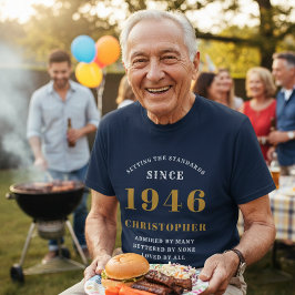 Personalisierter 80. Geburtstag 1946 Schwarzes Gol T-Shirt