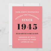 Personalisierter 80. Geburtstag Fügen Sie Ihren Na Einladung (Vorderseite)