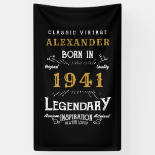 Personalisierter 80. Geburtstag Geboren 1941 Vinta Banner