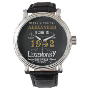 Personalisierter 80. Geburtstag Geboren 1942 Vinta Armbanduhr
