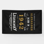 Personalisierter 80. Geburtstag Geboren 1942 Vinta Banner (Horizontal)