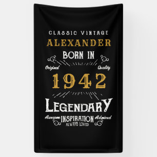 Personalisierter 80. Geburtstag Geboren 1942 Vinta Banner