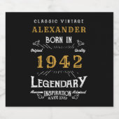 Personalisierter 80. Geburtstag Geboren 1942 Vinta Bierflaschenetikett (Einzelnes Label)