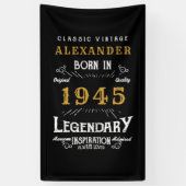 Personalisierter 80. Geburtstag Geboren 1945 Vinta Banner (Vertikal)