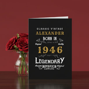 Personalisierter 80. Geburtstag Geboren 1946 Vinta Karte