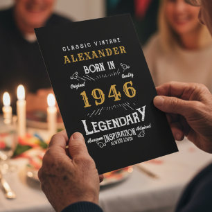 Personalisierter 80. Geburtstag Geboren 1946 Vinta Karte