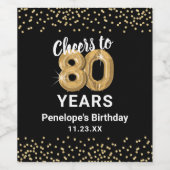 Personalisierter 80. Geburtstag Weinetikett (Einzelnes Label)