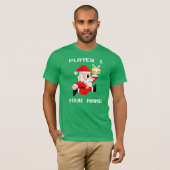 Personalisierter 8-Bitweihnachtsmann-WeihnachtsT - T-Shirt (Vorne ganz)