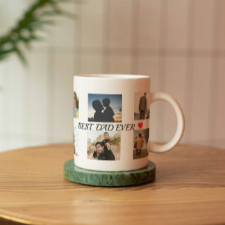 Personalisierter 8-Foto-Best-Dad-Becher Zweifarbige Tasse