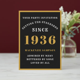 Personalisierter 90. Geburtstag 1936 Elegant Schwa Einladung