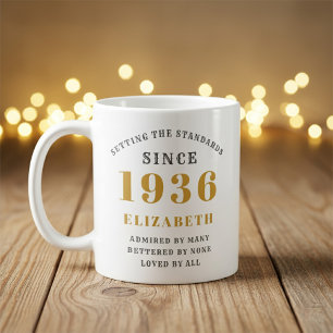 Personalisierter 90. Geburtstag 1936 Name hinzufüg Kaffeetasse