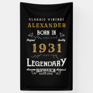 Personalisierter 90. Geburtstag Geboren 1931 Vinta Banner