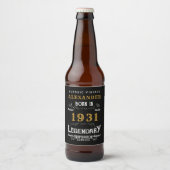 Personalisierter 90. Geburtstag Geboren 1931 Vinta Bierflaschenetikett (Vorderseite)
