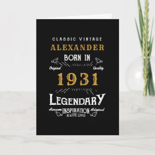 Personalisierter 90. Geburtstag Geboren 1931 Vinta Karte