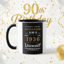Personalisierter 90. Geburtstag Geboren 1936 Vinta