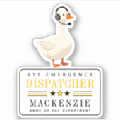 Personalisierter 911-Dispatcher-Gans mit Headset Aufkleber (Vorderseite)
