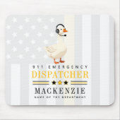 Personalisierter 911-Dispatcher-Gans mit Headset Mousepad (Vorne)