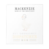 Personalisierter 911-Dispatcher-Gans mit Headset Notizblock (Vorderseite)