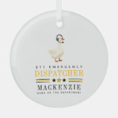 Personalisierter 911-Dispatcher-Gans mit Headset Ornament Aus Glas (Vorderseite)
