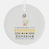 Personalisierter 911-Dispatcher-Gans mit Headset Ornament Aus Glas (Rückseite)
