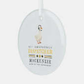 Personalisierter 911-Dispatcher-Gans mit Headset Ornament Aus Glas (Vorderseite links)