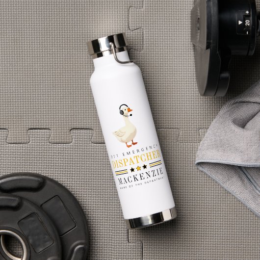 Personalisierter 911-Dispatcher-Gans mit Headset Trinkflasche (Fitnessstudio (gedreht))