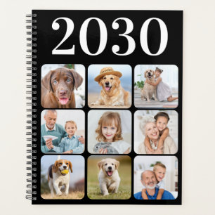 Personalisierter 9-Foto-Collage-Trend Periwinkle Planer