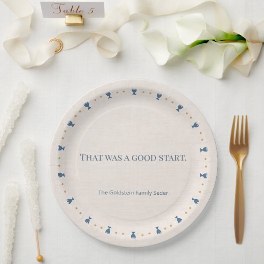Personalisierter 9" Passah-Seder-Abendbrotteller i Pappteller (Hochzeit)