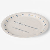 Personalisierter 9" Passah-Seder-Abendbrotteller i Pappteller (Schrägansicht)
