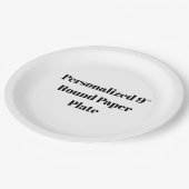 Personalisierter 9″ runder Papier-Teller Pappteller (Schrägansicht)