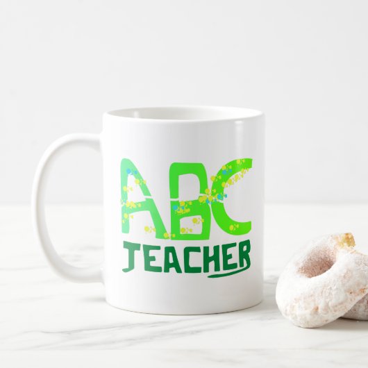 Personalisierter ABC-Lehrer Kaffeetasse (Mit Donut)