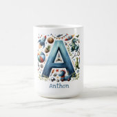 Personalisierter Abenteuer 'A' Becher" Kaffeetasse (Mittel)