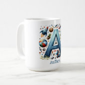 Personalisierter Abenteuer 'A' Becher" Kaffeetasse (Vorderseite Links)
