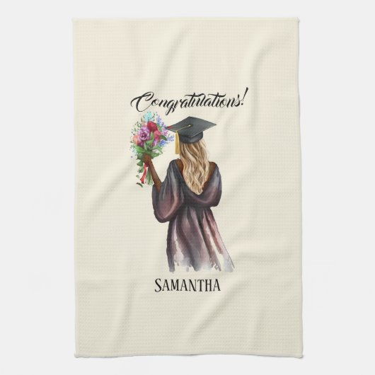Personalisierter Abschluss (14) Geschirrtuch (Vertikal)