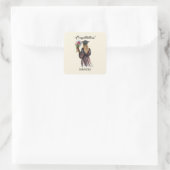 Personalisierter Abschluss (14) Quadratischer Aufkleber (Tasche)