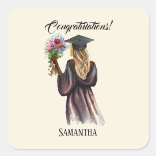 Personalisierter Abschluss (14) Quadratischer Aufkleber