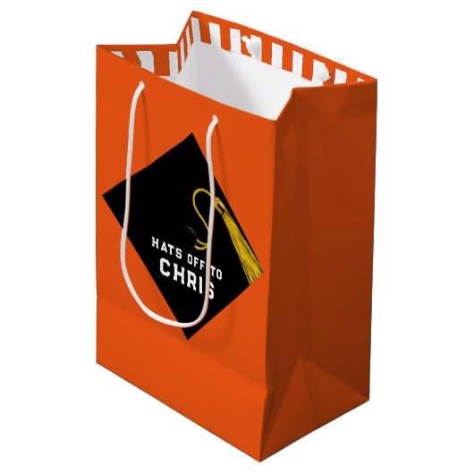 Personalisierter Abschluss 2022 Mittelgeschenktasc Mittlere Geschenktüte (Vorderseite Schrägansicht)