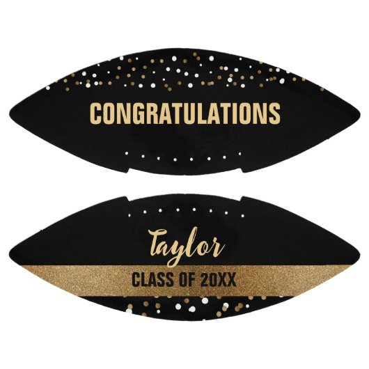 Personalisierter Abschluss 2024 Goldschwarz Football (Paneele)