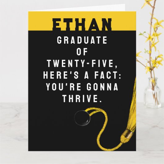 Personalisierter Abschluss 2025 Karte (Gelbe Blume)