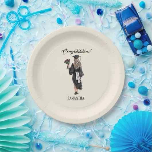 Personalisierter Abschluss (3) Pappteller (Party)