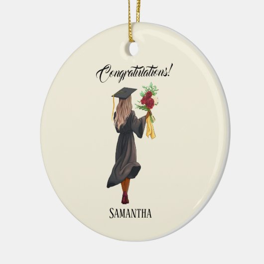 Personalisierter Abschluss (5) Keramik Ornament (Links)