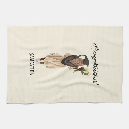 Personalisierter Abschluss (6) Geschirrtuch (Horizontal)